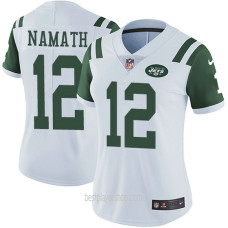 Womens New York Jets #12 Joe Namath Limited White Vapor Road Jersey Bestplayer